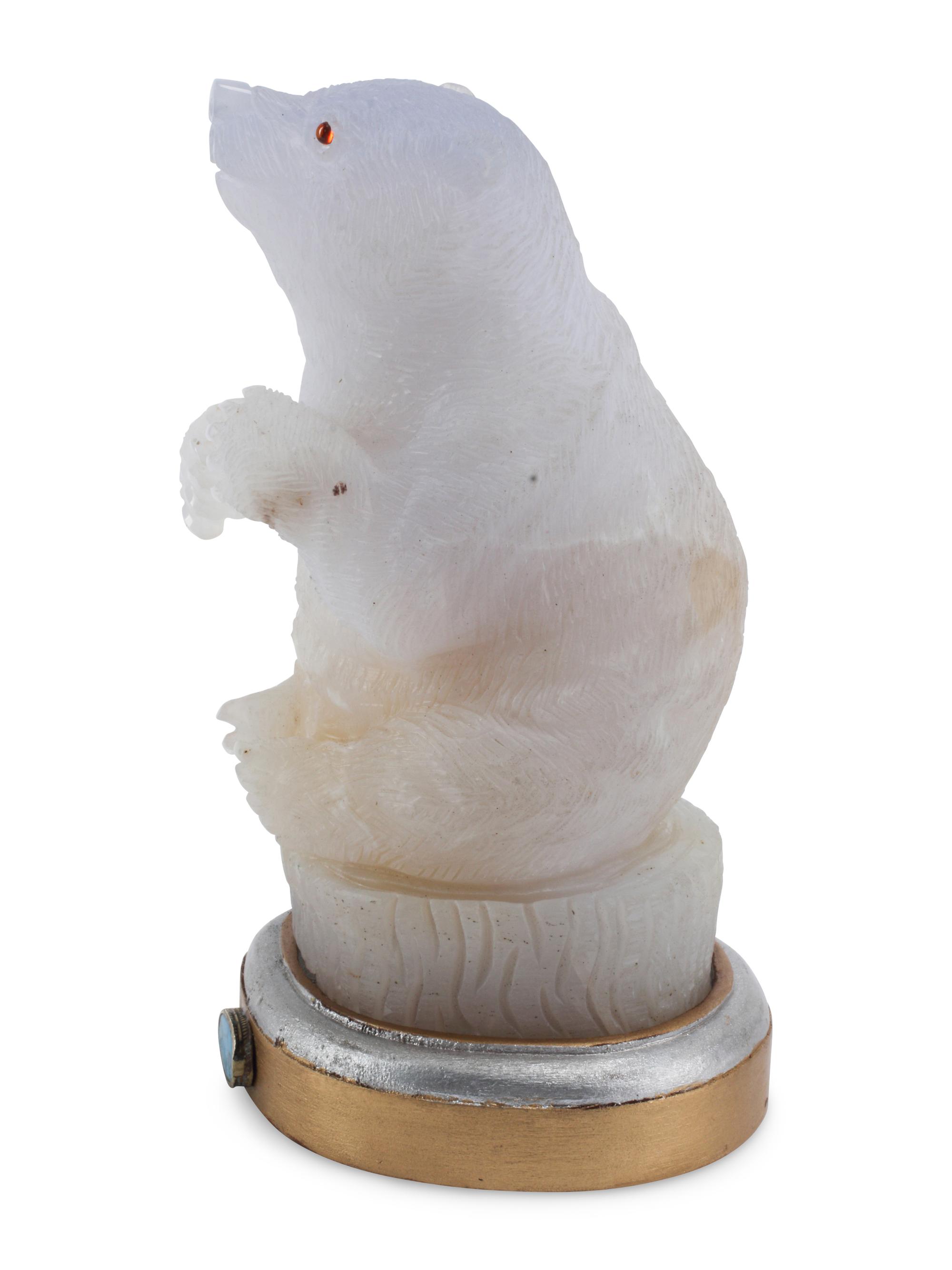 A Continental Carved Hardstone Model of a Bear