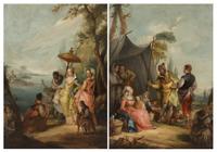 Laban Looking for the Idols Hidden by Rachel; The Finding of Moses , c. 1740 (a pair)