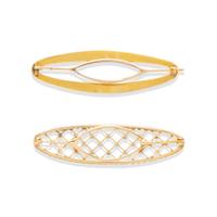 ANTIQUE, TWO YELLOW GOLD BARRETTES
