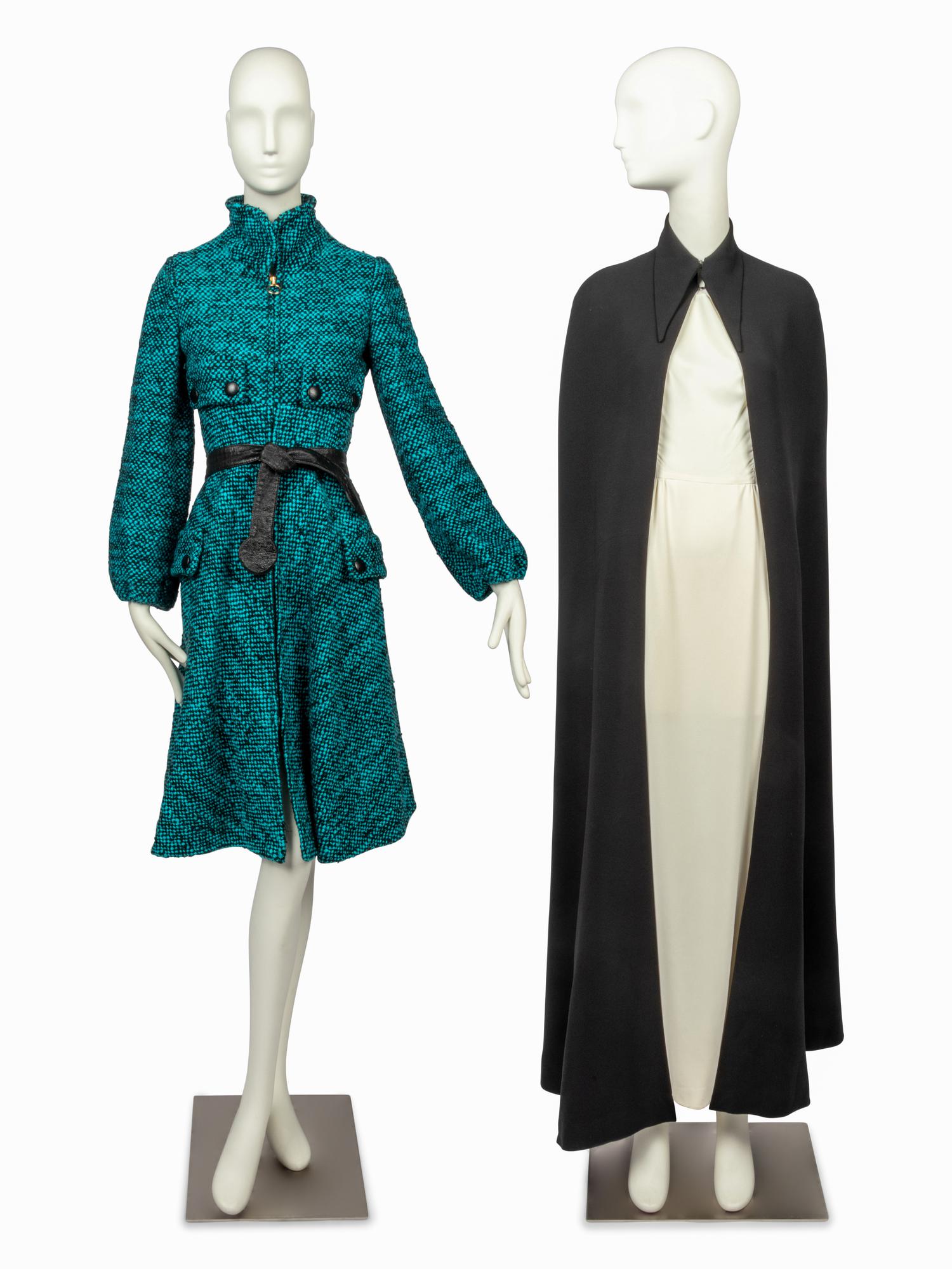 Two Haute Couture Items: Coat Attributed to Pierre Cardin, Jacques Griffe Cape, 1940-70s
