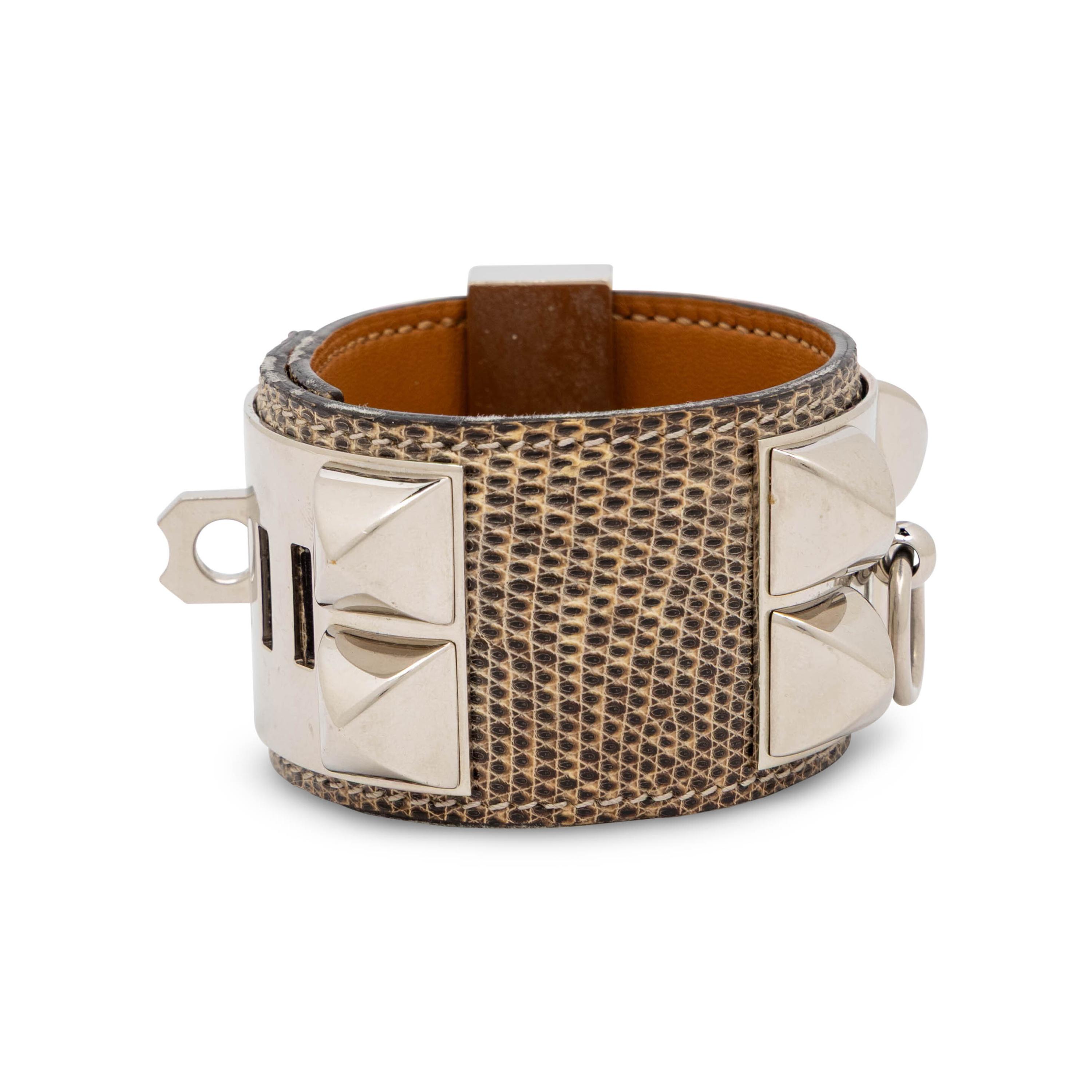 Hermès, Collier de Chien Bracelet in Niloticus Lizard