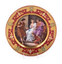 A Vienna Painted, Parcel Gilt and "Jeweled" Porcelain Cabinet Plate