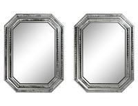 A Pair of Octagonal Faceted Glass Framed Mirrors