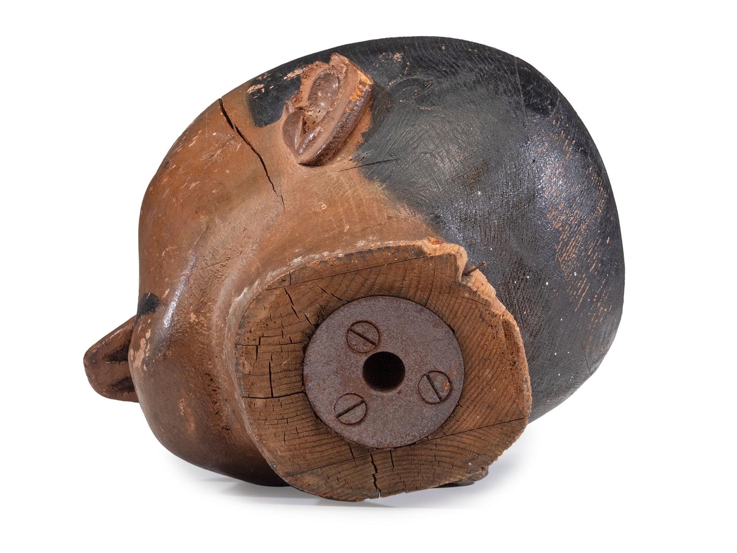 A Folk Art Carved and Painted Pine Carnival Head