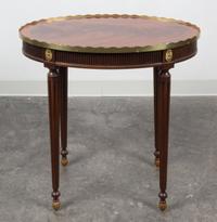 A Louis XVI Style Gilt Metal Mounted Mahogany Side Table Height 27 inches. — 20TH CENTURY