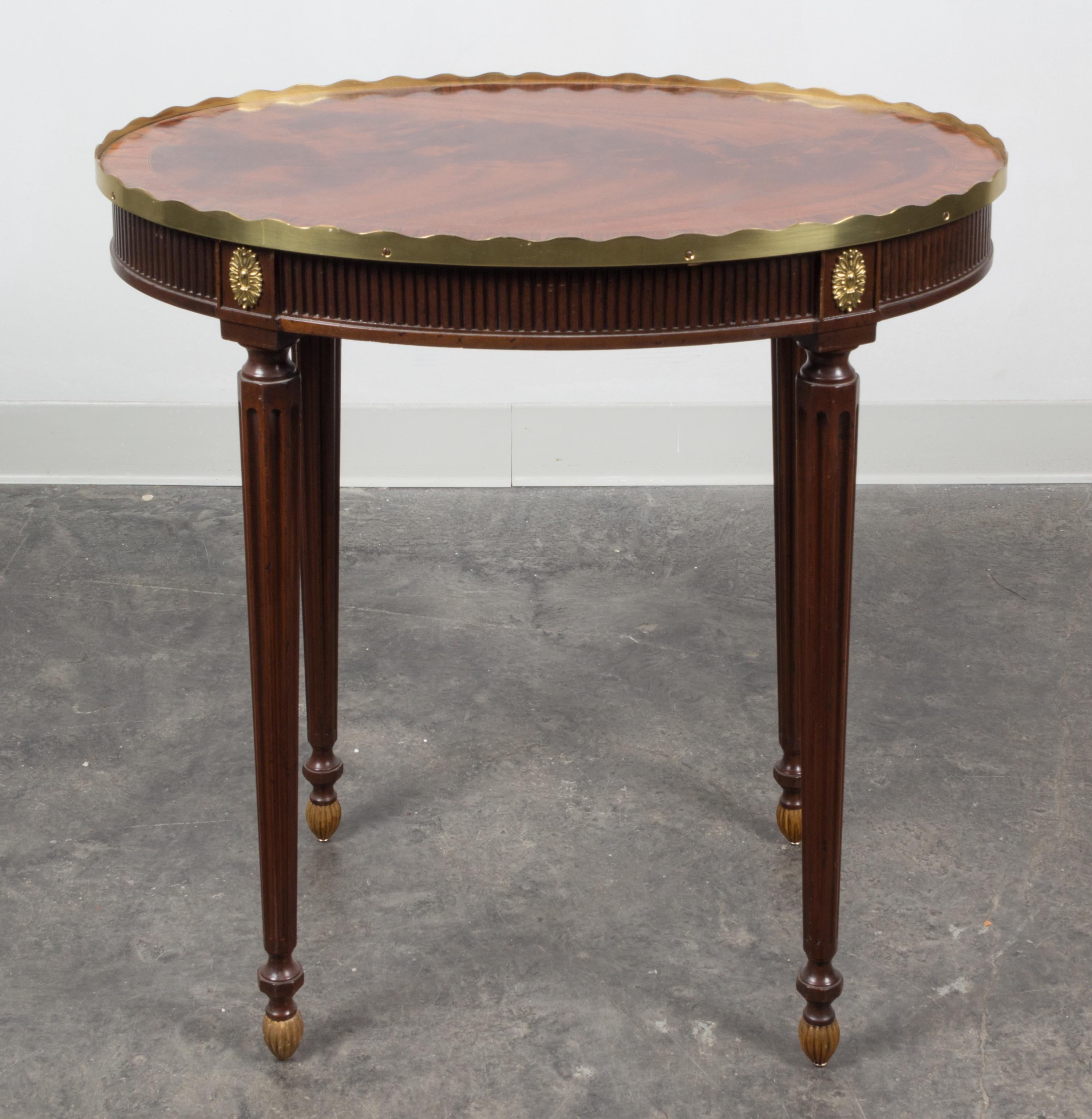 A Louis XVI Style Gilt Metal Mounted Mahogany Side Table Height 27 inches. — 20TH CENTURY