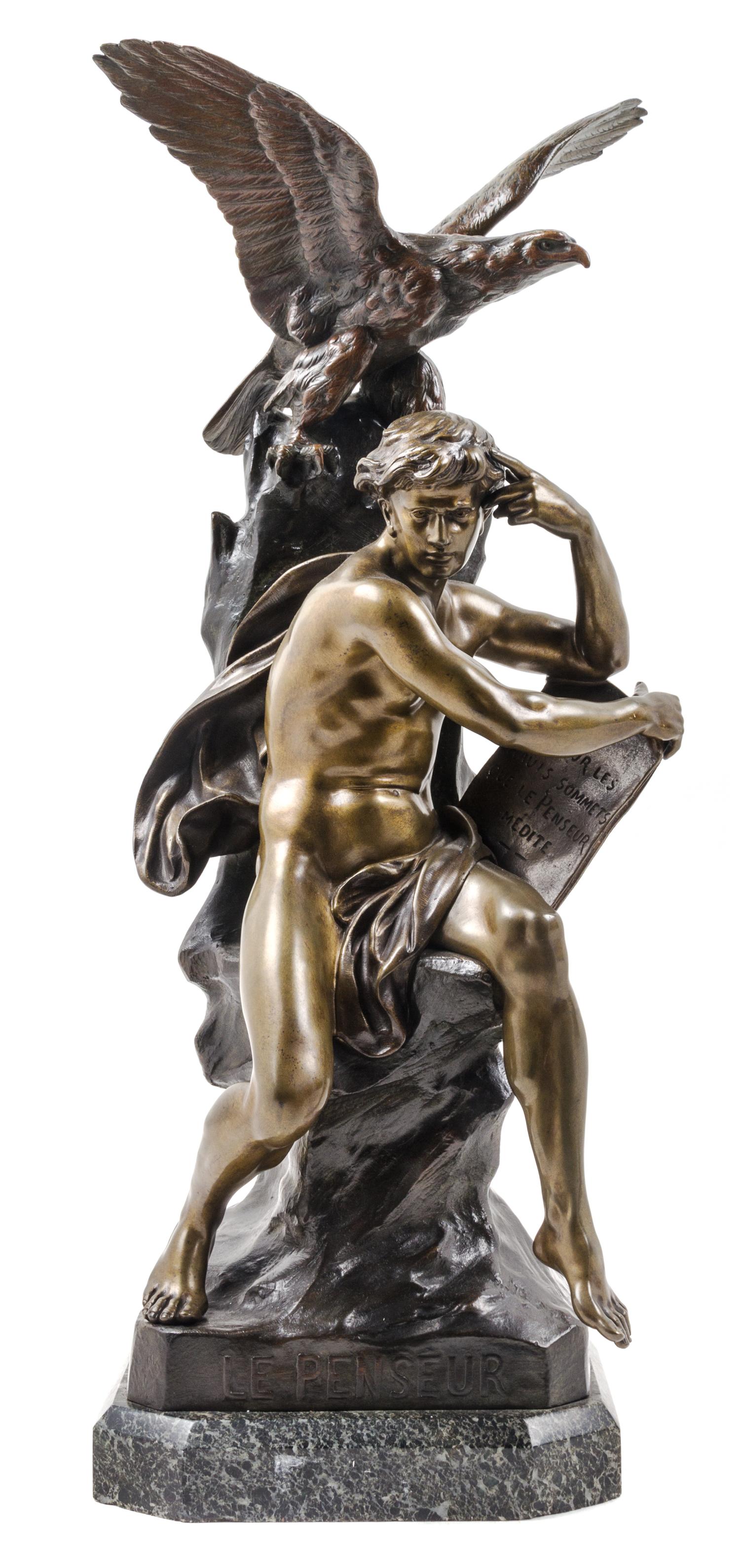 Emile Louis Picault, (French, 1833-1915), Le Penseur
