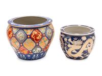 Two Chinese Export Porcelain Planters in the Japanese Taste