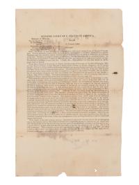 [LINCOLN, Abraham (1809-1865)]. Supreme Court of U. States of America. District of Illinois. Wm. Lewis, for use of N. Longworth against Thomas Lewis... N.p., n.p., n.d. [ca 7 March 1849].