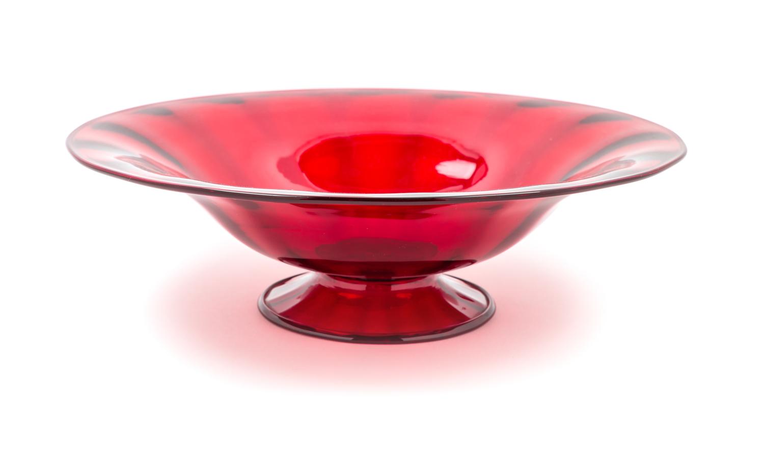 A Steuben bowl in the Selenium Red Color Diameter 10 1/4 inches. — 20TH CENTURY