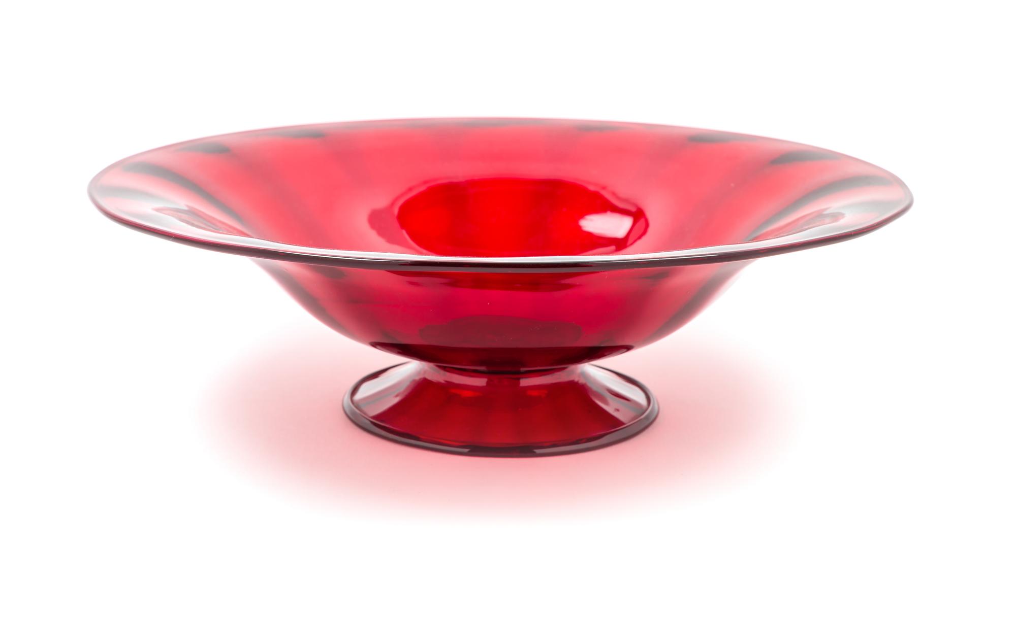 A Steuben bowl in the Selenium Red Color Diameter 10 1/4 inches. — 20TH CENTURY