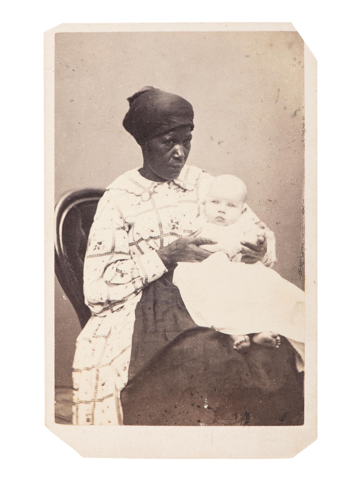 [AFRICAN AMERICANA - EARLY PHOTOGRAPHY]. CDV of an African American nanny and child.