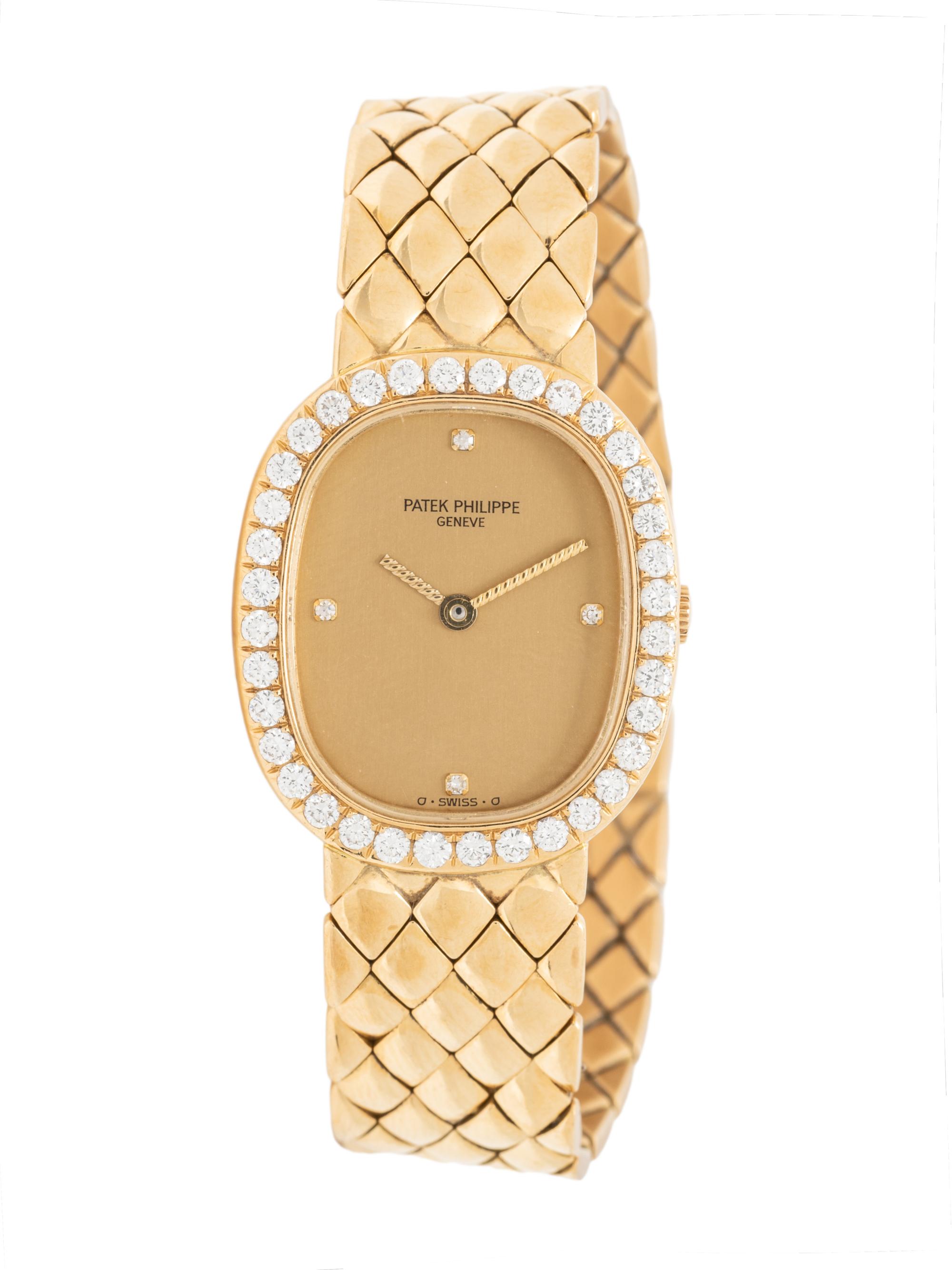 PATEK PHILIPPE, 18K YELLOW GOLD AND DIAMOND WATCH