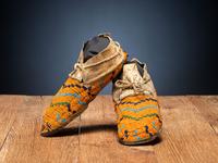 Sioux Beaded Hide Moccasins