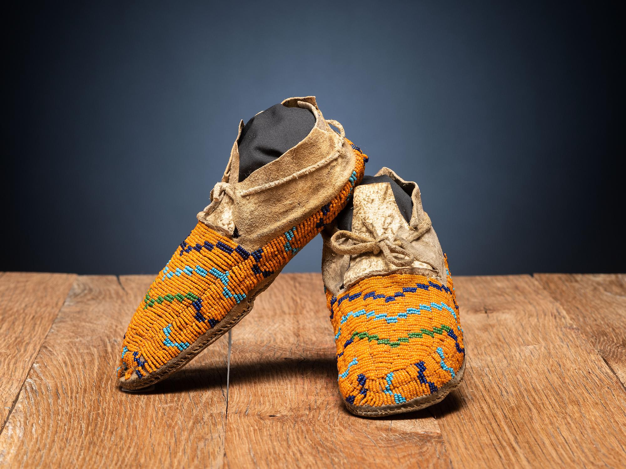 Sioux Beaded Hide Moccasins
