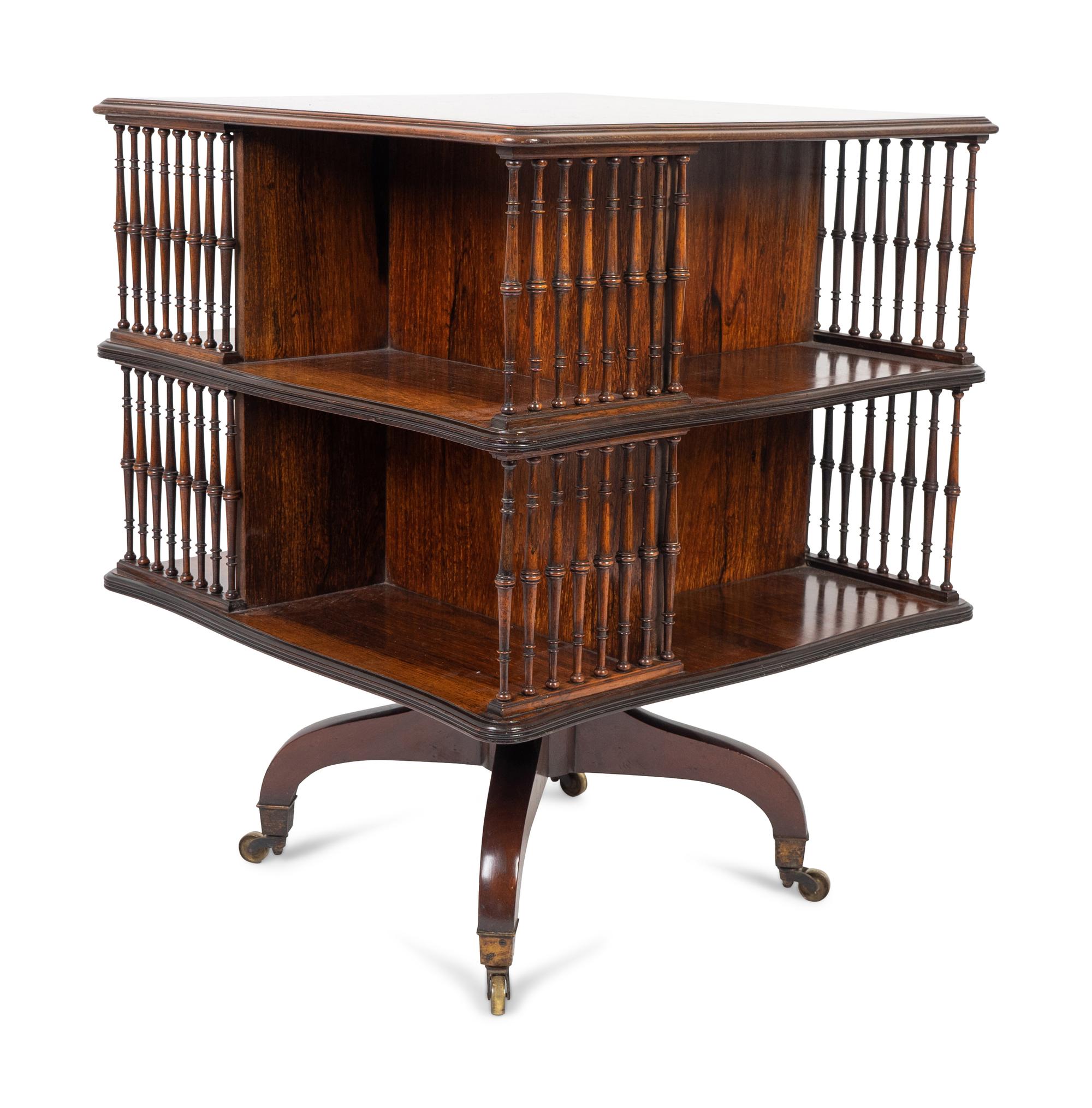 A Regency Rosewood Revolving Bookstand — 19TH CENTURY