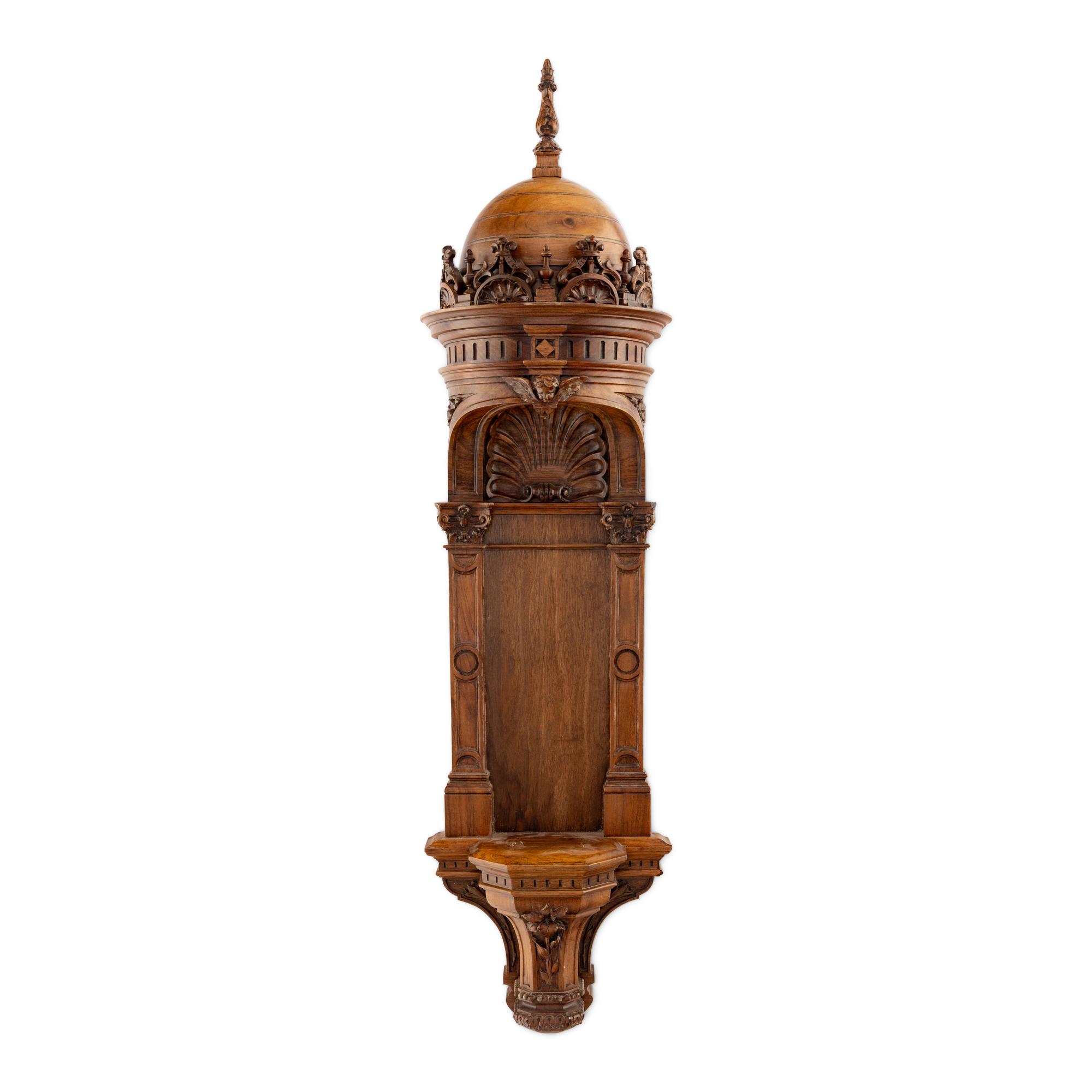 A Carved Walnut Altar Niche