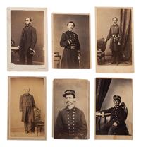 [CIVIL WAR]. A group of 6 CDVs of unidentified naval officers, incl. 2 with Brown Water Navy imprints, comprising: