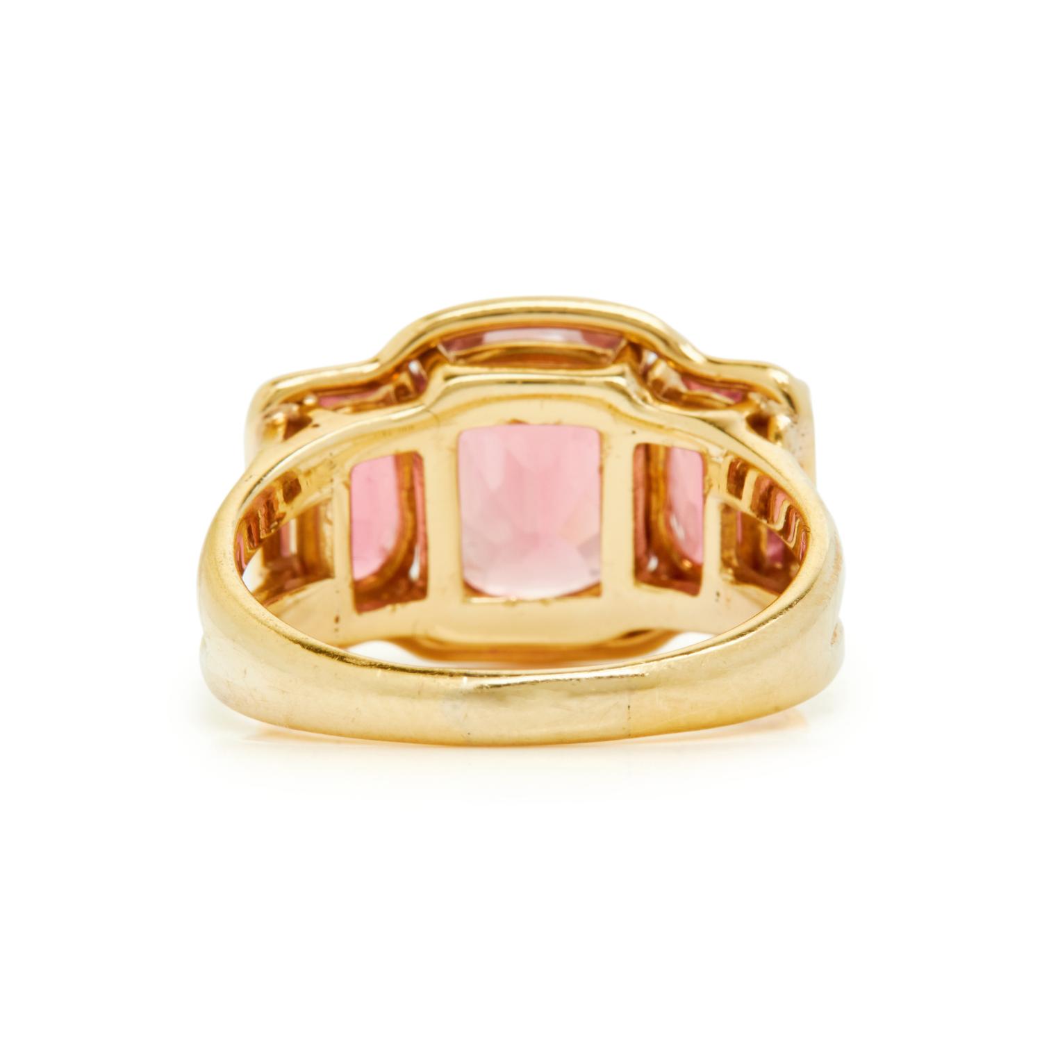VERDURA, YELLOW GOLD AND PINK TOURMALINE RING