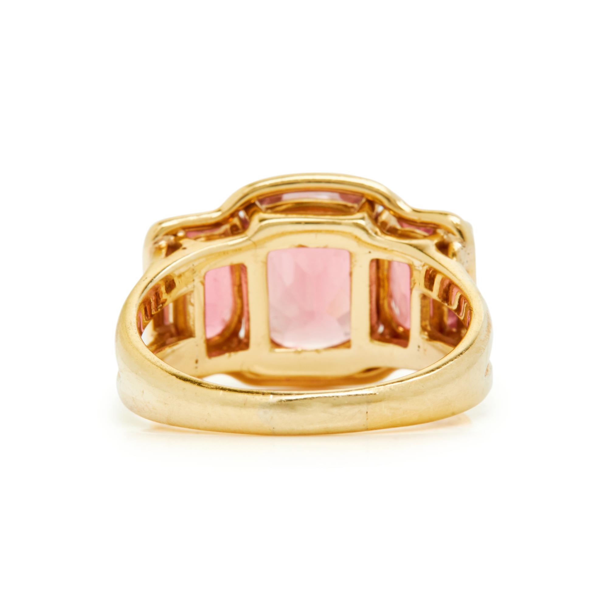 VERDURA, YELLOW GOLD AND PINK TOURMALINE RING