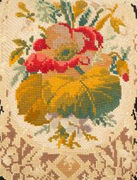A Pair of Danish Walnut Slipper Chairs with Needlepoint Upholstery