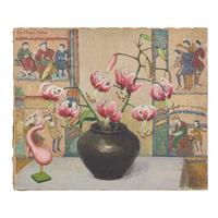 Emma Fordyce MacRae (American, 1887-1974) — Pink Lillies with Japanese Print , 1943