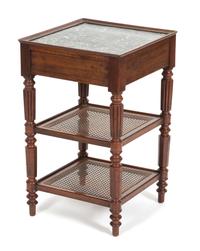 A William IV Style Mahogany Side Table Height 26 1/2 x width 16 3/4 x depth 17 inches. — LATE 19TH/EARLY 20TH CENTURY