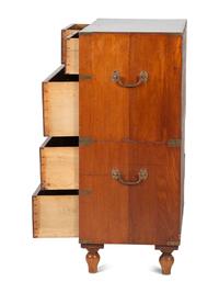 An English Mahogany Brass Banded Campaign Chest