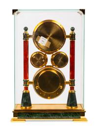 A Swiss Gilt Metal and Marble Mantel Clock