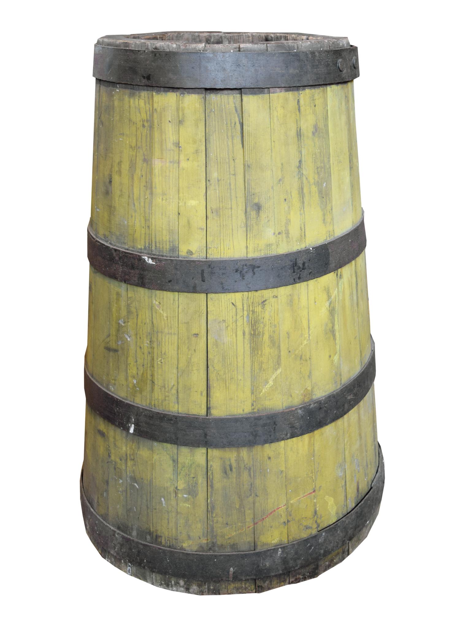 A Wood and Iron Graduated Barrel 28" W x 28" D x 44.5" H — United States, 19th Century