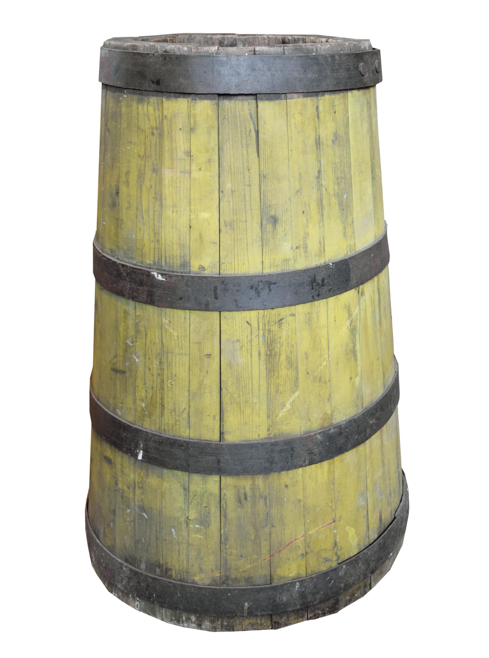 A Wood and Iron Graduated Barrel 28" W x 28" D x 44.5" H — United States, 19th Century