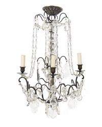 A Continental Cut Glass Four-Light Chandelier