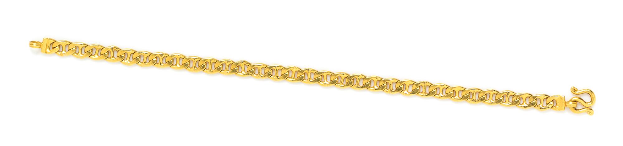 A High Karat Yellow Gold Anchor Link Chain Bracelet, 9.70 dwts.