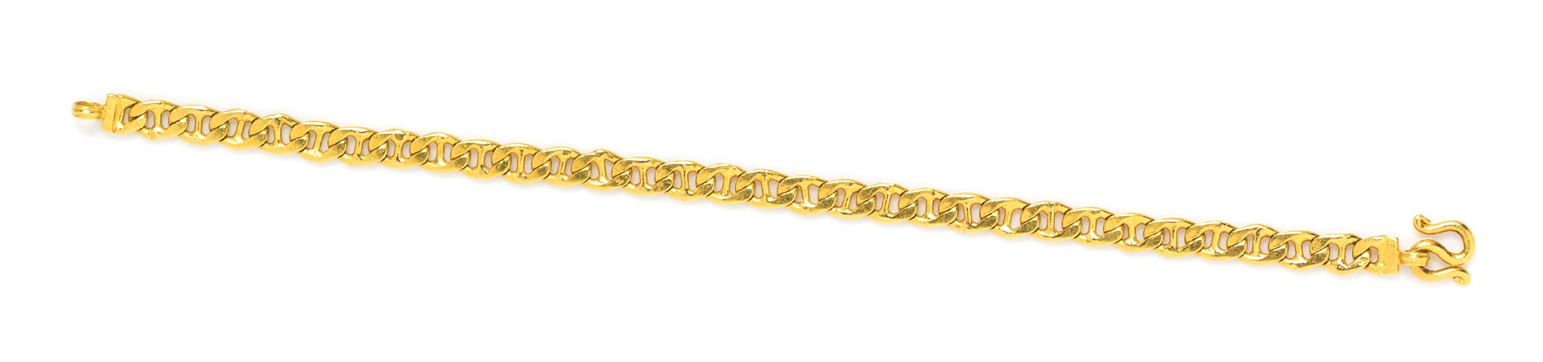 A High Karat Yellow Gold Anchor Link Chain Bracelet, 9.70 dwts.