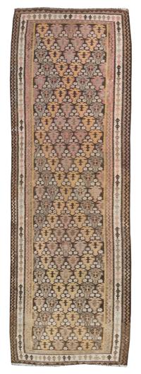 A Turkish Kilim Rug 8 feet 6 inches x 3 feet 8 inches.