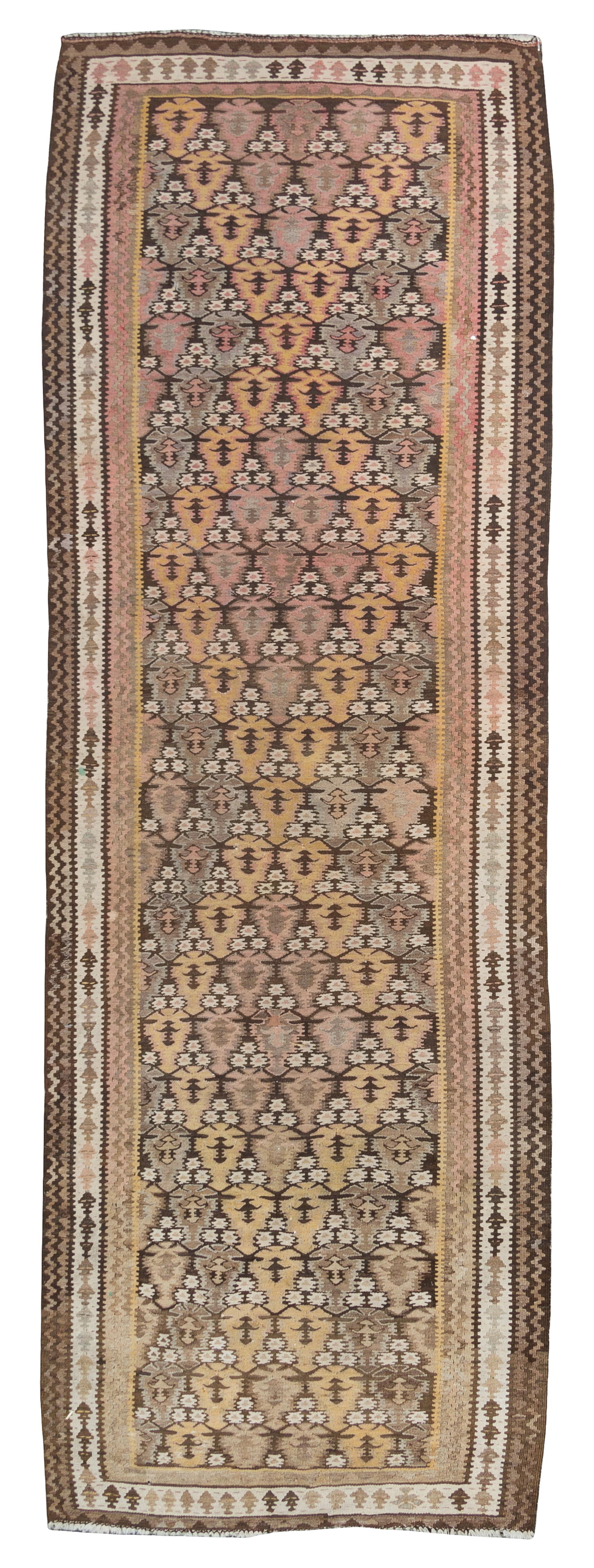 A Turkish Kilim Rug 8 feet 6 inches x 3 feet 8 inches.