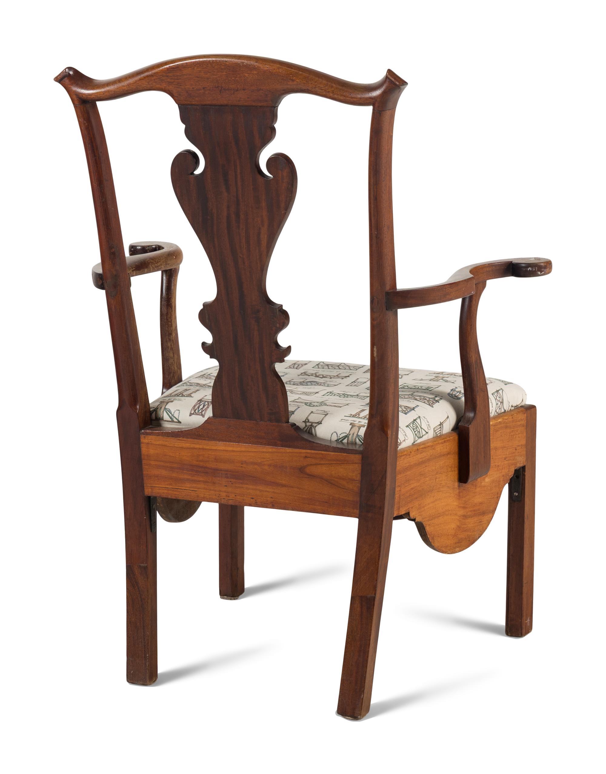 A George III Mahogany Chamber Chair