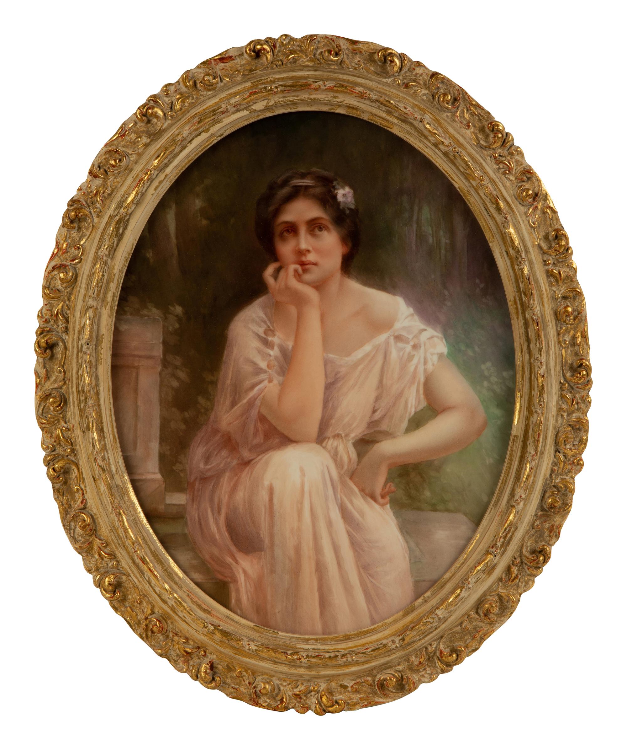 A Continental Porcelain Plaque After William-Adolphe Bouguereau — EARLY 20TH CENTURY