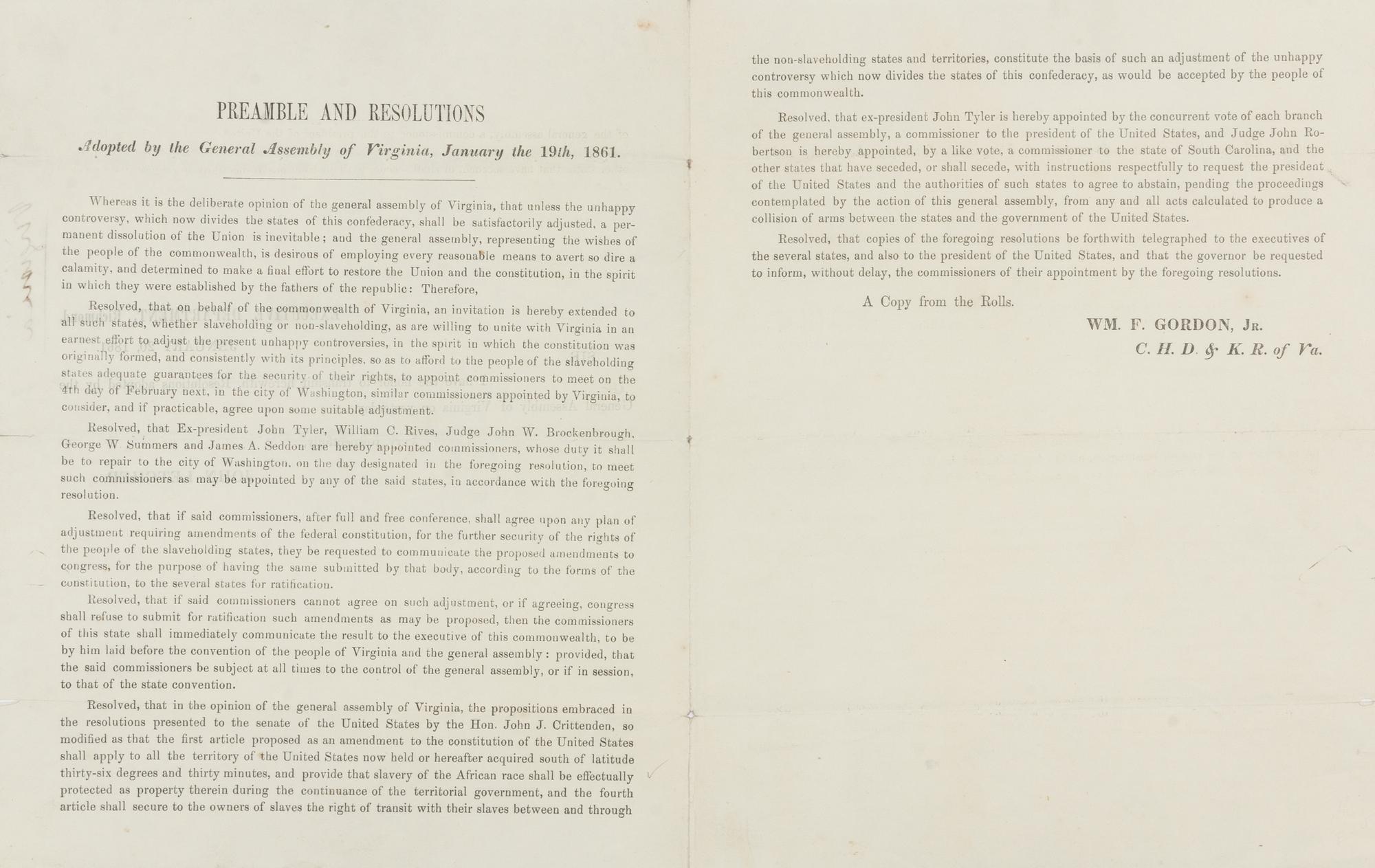 [PEACE CONFERENCE OF 1861]