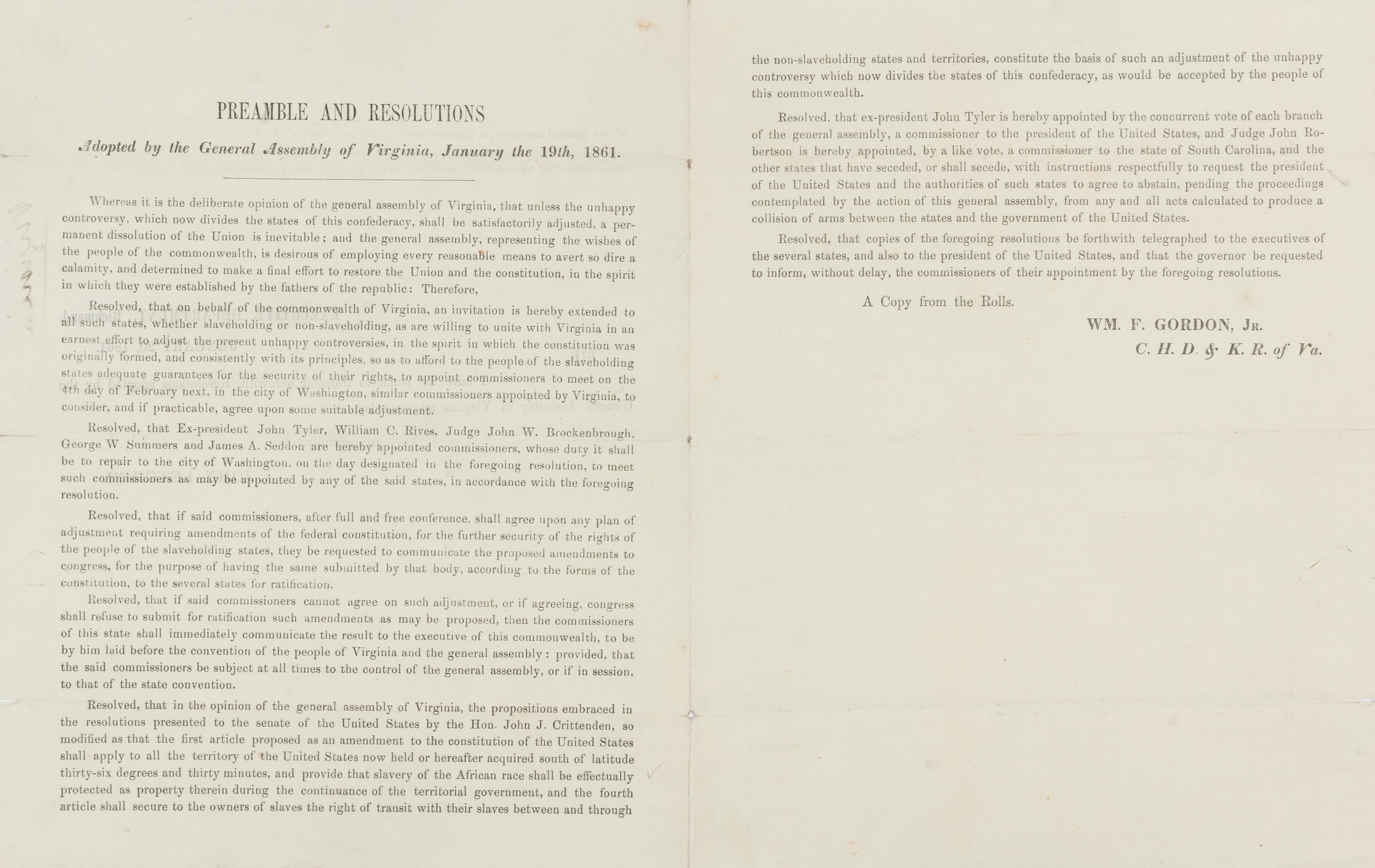 [PEACE CONFERENCE OF 1861]