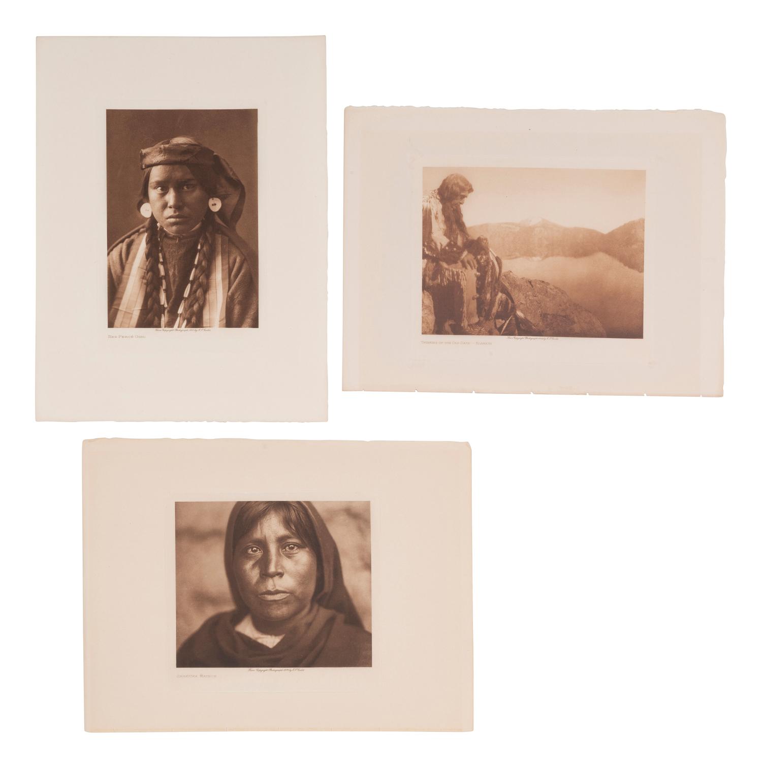 CURTIS, Edward S., photographer. 80 volume photogravures on tissue of Native American subjects.