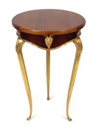 A French Empire Style Gilt Metal Mounted Mahogany Top Side Table — 20TH CENTURY