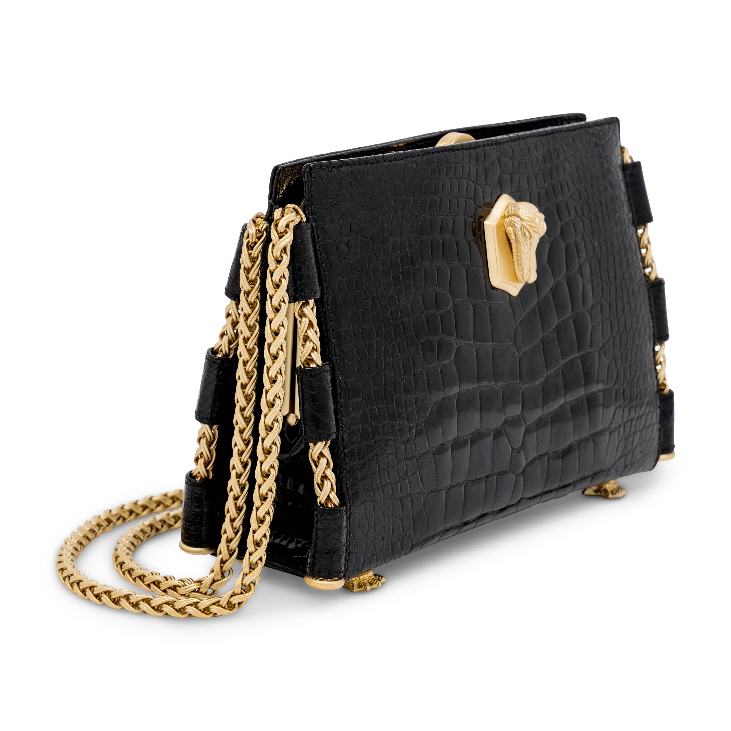 Kieselstein-Cord, Black Alligator Skin Handbag