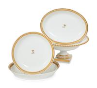 A Continental Gilt Decorated Porcelain Dessert Service