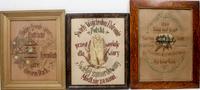 Three European Needleworks Height of largest 15 1/2 x width 11 1/2 inches. — 19TH/20TH CENTURY