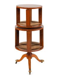 An Edwardian Satinwood Two-Tier Revolving Bookcase