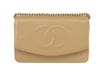 Chanel Timeless Wallet On Chain in Tan Caviar Leather
