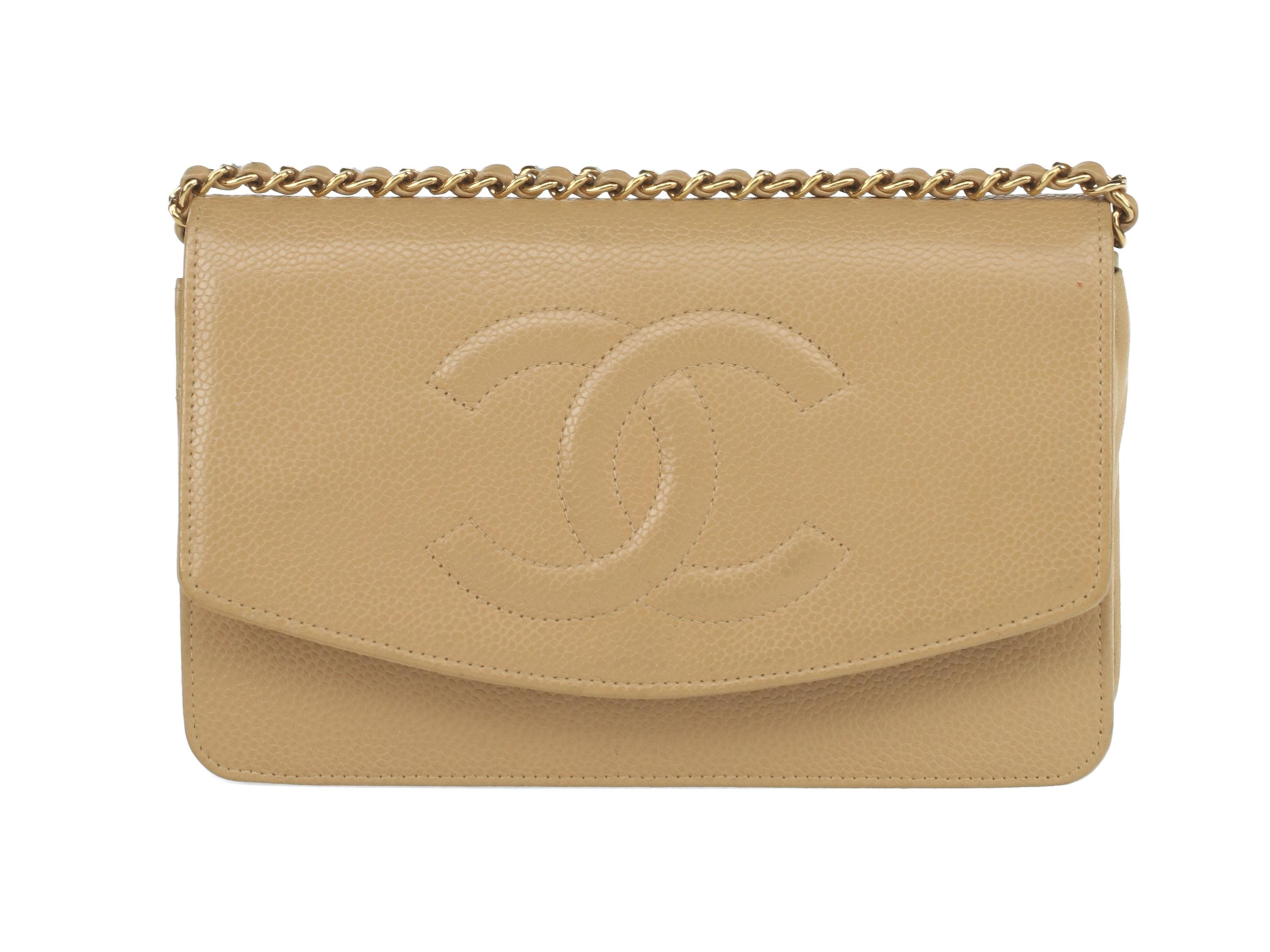 Chanel Timeless Wallet On Chain in Tan Caviar Leather