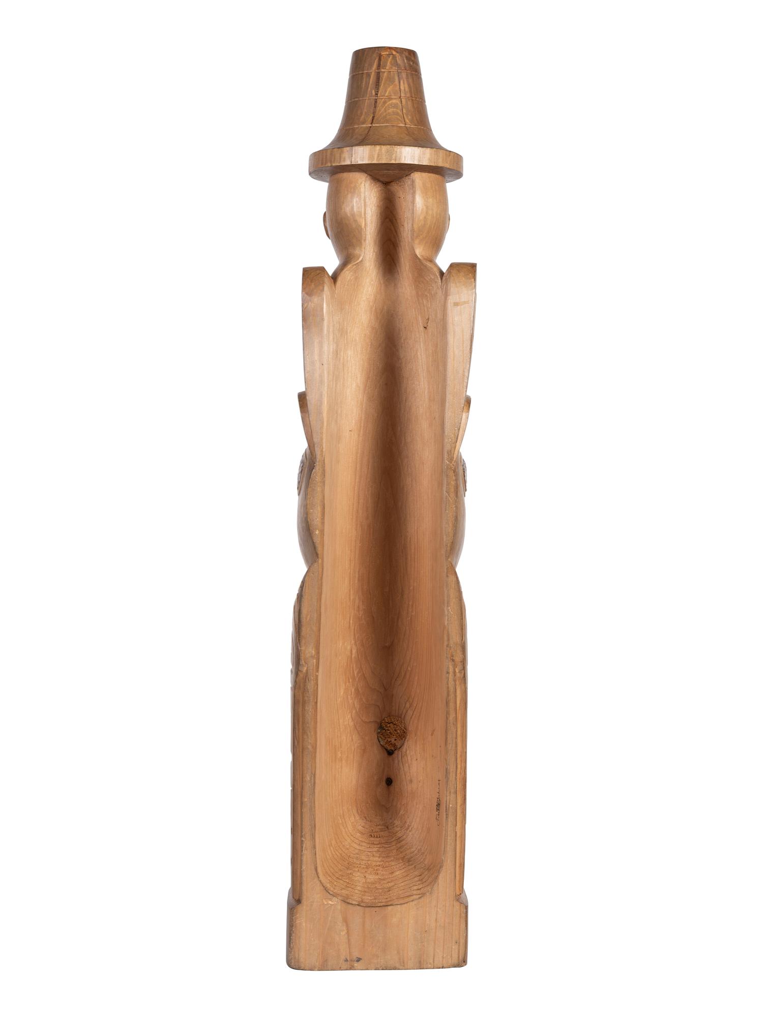 Carved Cedar Totem, with Copper Highlights