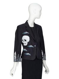 LIBERTINE, EMBELLISHED DISTRESSED SKULL BLAZER